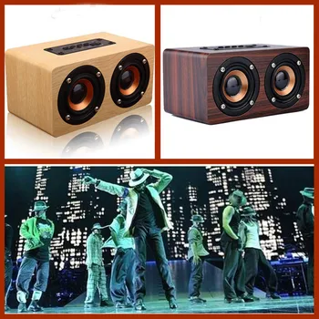 

Portable retro wooden cabinet structure wireless bluetooth speaker mini 3D dual speaker audio with USB interface #10