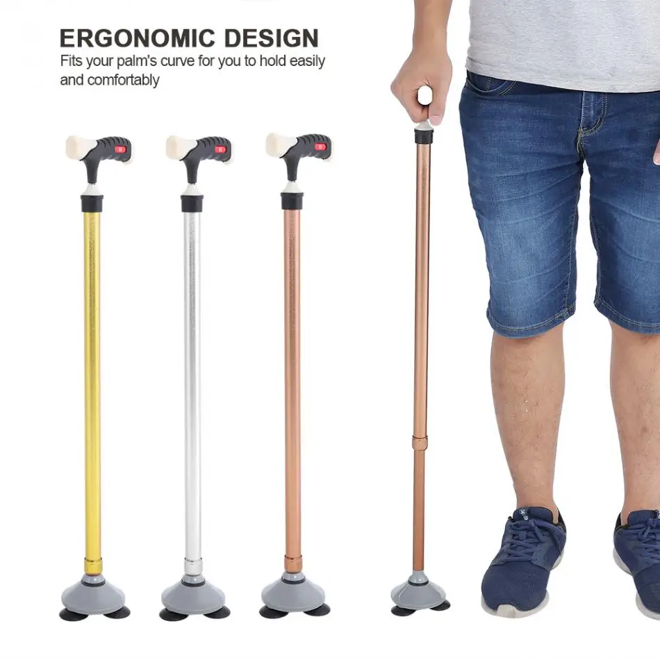Антискользящий металлический тростник Elder Disability Safety Регулируемая трость высота ходьба тростник здоровье уход