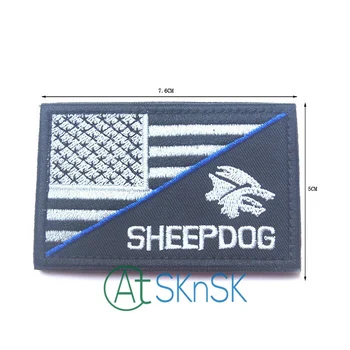 

10Pcs/lot Tactical Morale Clothes Badge Sheepdog Flag Patch Embroidery Applique Jacket Bag Handmade Sewing Accessories 7.6*5cm
