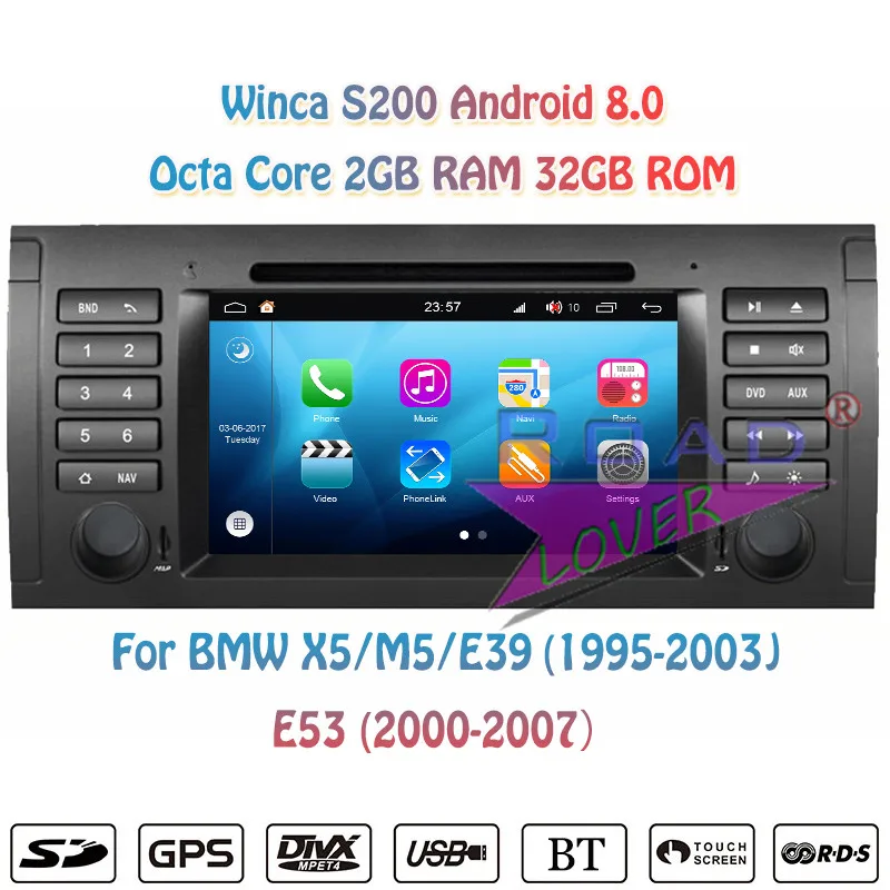 Winca S200 Android 8.0 Car PC DVD Player For BMW X5 M5 E39 (1995-2003 E53 (2000 2001 2002 2003 2004-2007) Stereo GPS Navigation |