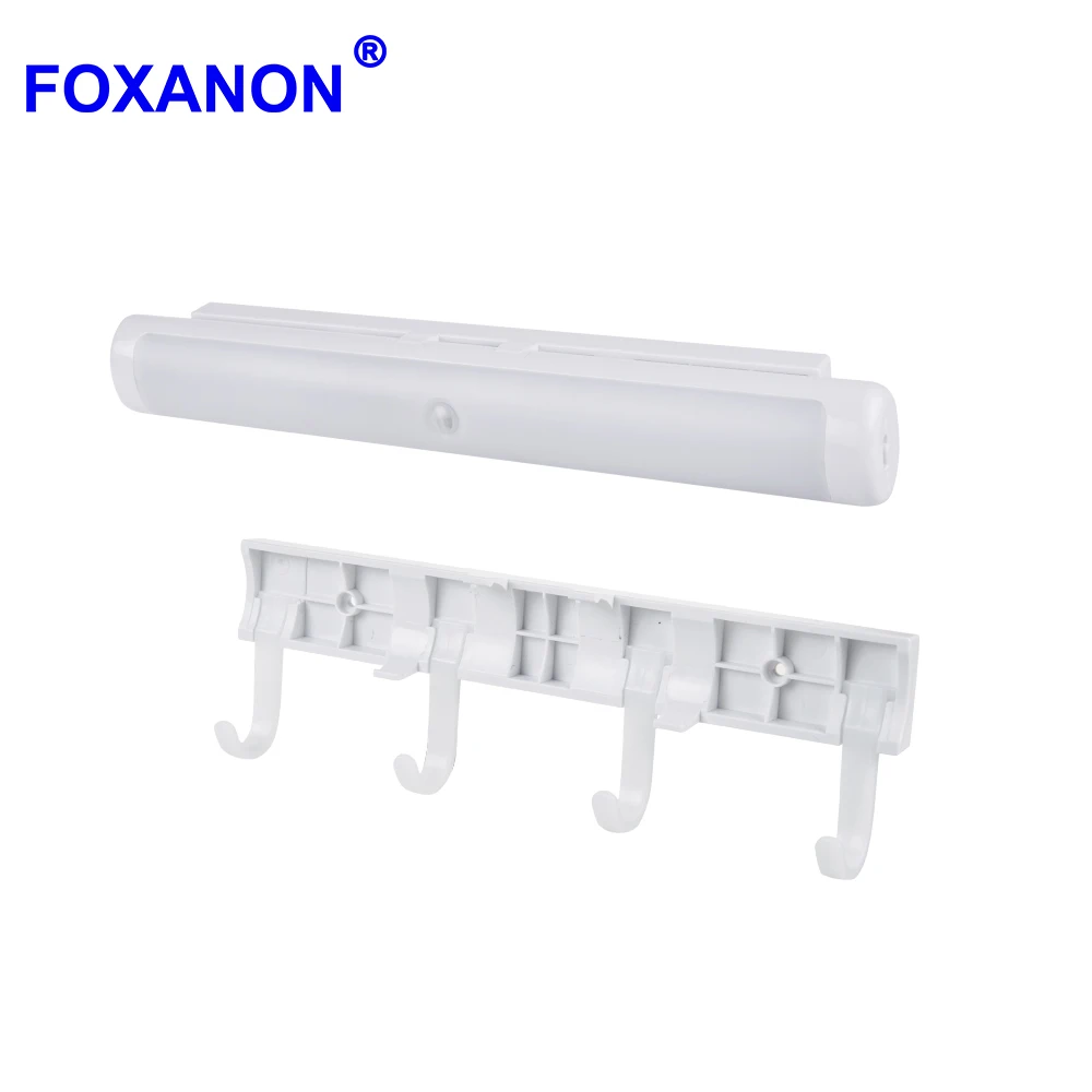 

Foxanon LED Night Light IR Motion Sensor Indoor Lighting for Closet Hallway Stairs Auto On/Off Wall Light With Detachable Hook