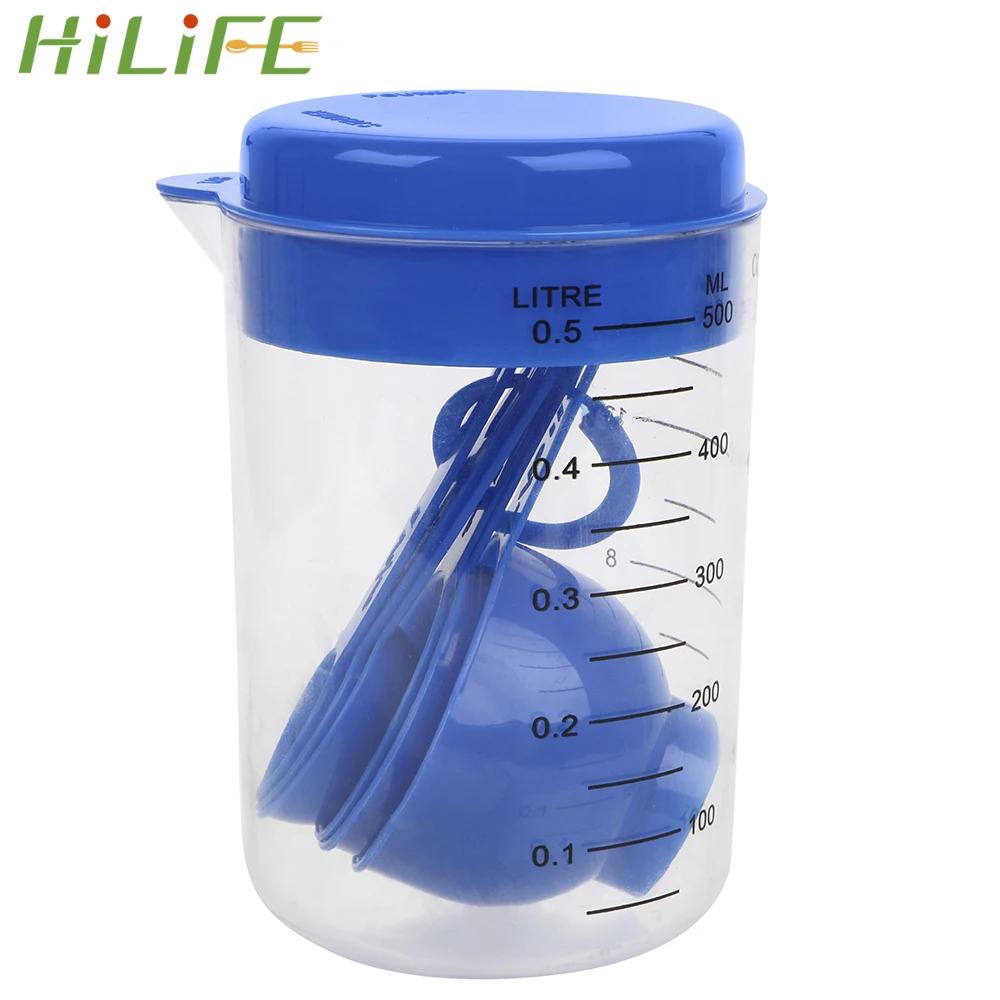 

HILIFE 7Pcs/set Measuring Spoon Sets Plastic Kitchen Tools Measuring Cup Coffee Milk Tea Sugar Baking Spoon Useful