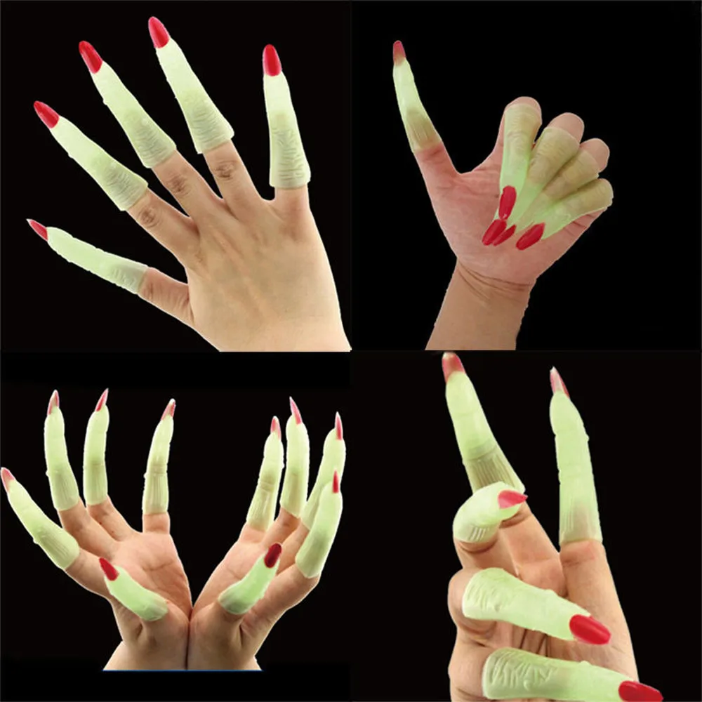 Новая мода стиль 10 xFake Fingers ведьминские ногти набор Обложка Хэллоуин реквизит вечерние Необычные платья для косплея Faux ongles zsmw