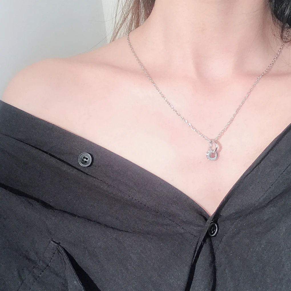 

Women Necklace Double Heart Girl Neck Pendant Rhinestone Dangle Chain Body Jewelry Accessory Gift