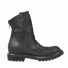 Роскошные мужские ботинки ручной работы из коровьей кожи в винтажном стиле; ботинки-дезерты на молнии