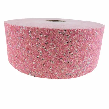 

shipping free 3''75mm 50 yards Chunky Glitter Ribbon Blingbling Soft Fabric Gift Package Handmade Material DIY Hairbow
