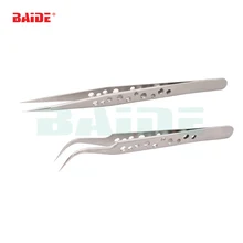 С отверстием из нержавеющей стали пинцет высокого качества ST 11 ST 15 прецизионные пинцеты для красивые ресницы ремонт телефонов инструменты 200 шт./партия