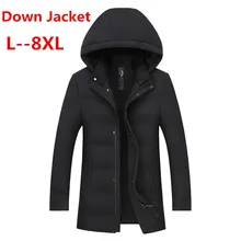 8XL 6XL 5XL 4XL утепленная теплая зимняя куртка на утином пуху для мужчин, парки с меховым воротником, пальто с капюшоном, большие размеры, пальто в западном стиле