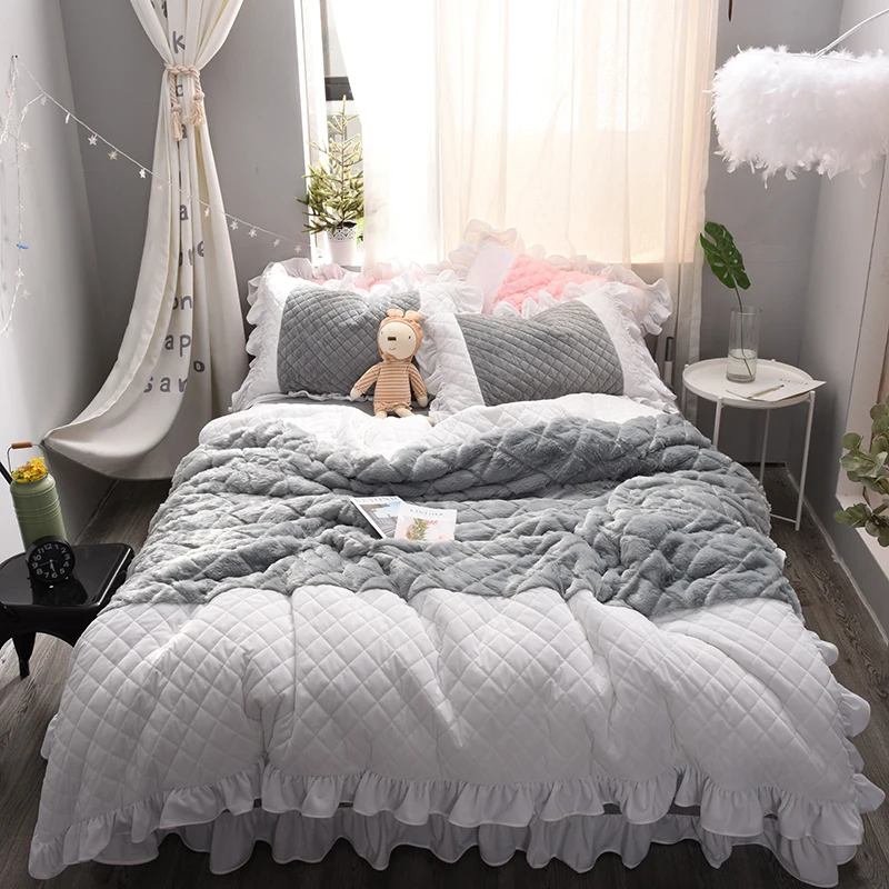 Warm cashmere crystal cashmere Korean simple solid color quilted