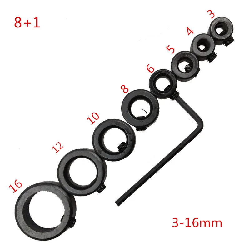 3 12mm/ 3 16mm Drill Bit Depth Stop Collar Ring Positioner Spacing Ring