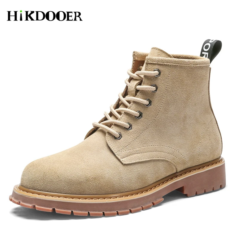 

High Quality Leather Men Boots Winter Waterproof Suede Ankle Martin Boots Outdoor Working Snow Boots Men Leather Shoes