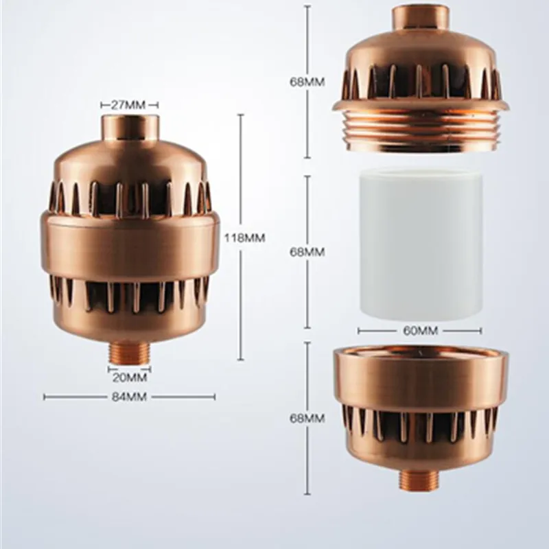 Hongdec дизайн 15 этап розовое золото Душ фильтр для воды очиститель для удаления хлора с 2 сменными картриджами