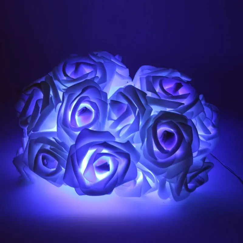 Artificial Flowers LED Lights Wedding Decoration Party Head Plastic Rose String Festival Fairy