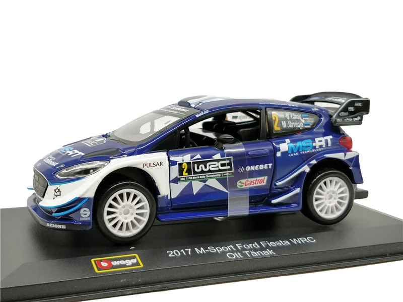 Модель автомобиля Bburago 1:32 Redbull M Sport Ford Fiesta WRC литой под давлением миниатюрный