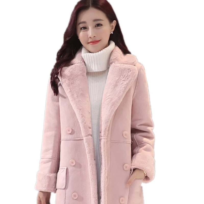 

New Winter Women lamb fur Coat thickened suede in the long wool coat Warm Outer layer Thickening Cold resistane Outwear LXT 26