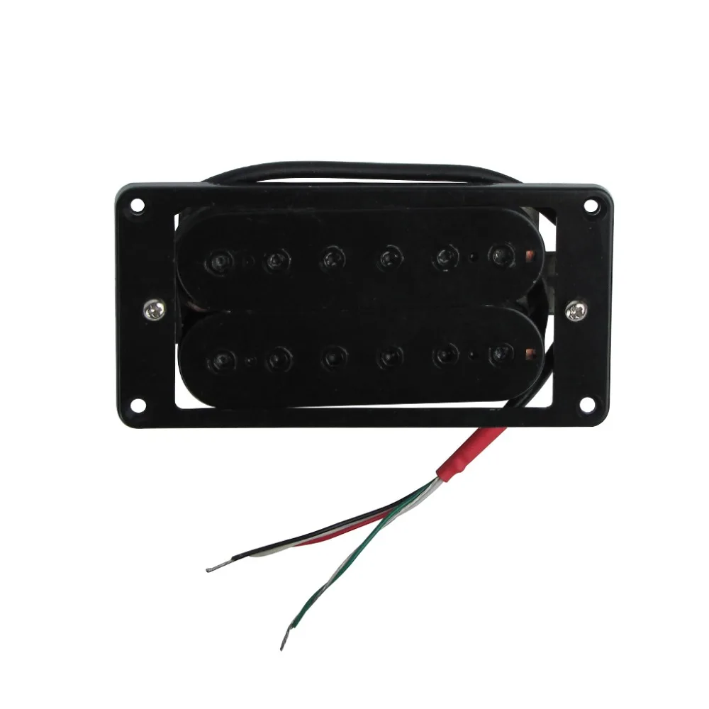 

FLEOR Black Double Coil Humbucker Electric Guitar Pickup Alnico 5 Adjustable Pole Pieces with Flat Frame ,Neck or Bridge