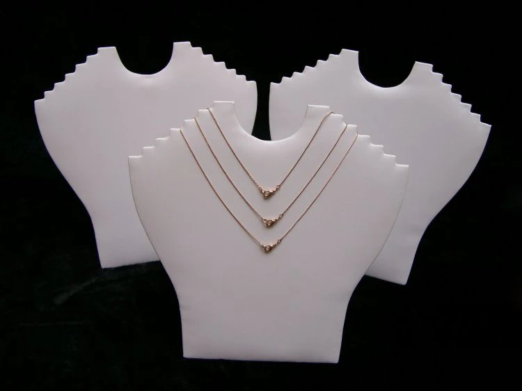 20 шт белые ювелирные изделия pu держатель для ожерелья складной Воротник дисплей для модных ювелирных изделий 12,3*2,5 см