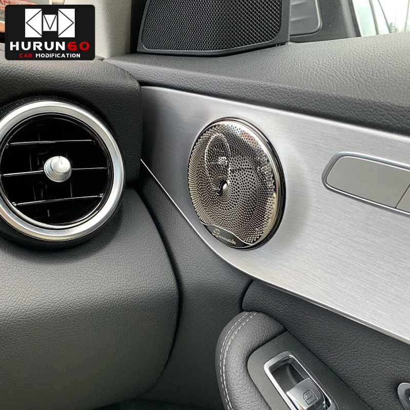 

4pcs car styling car audio speaker door loudspeaker trim sticker cover for Mercedes Benz GLC 2016 E class benz W213 C class W205