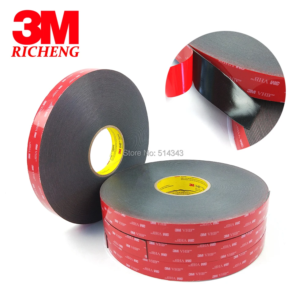 3M VHB 5925 Double Sided Adhesive Waterproof Acrylic Foam Tape 12MM*33M 1ROLL/LOtin Tape from