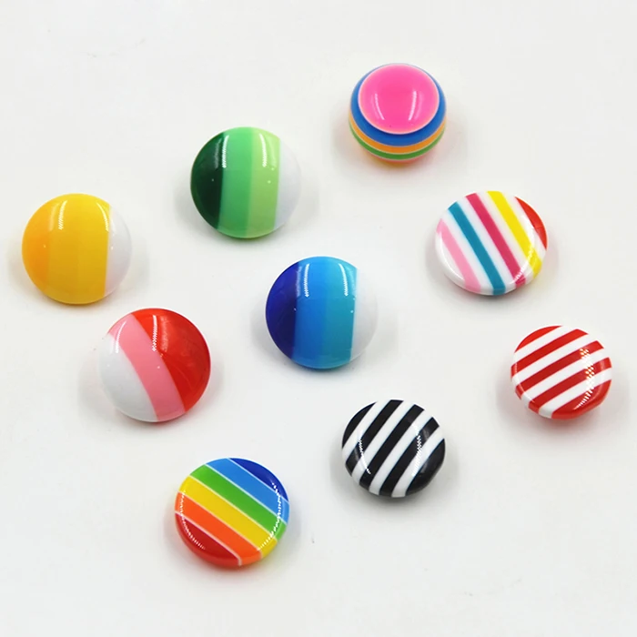 

2pcs/Lot 20mm diameter resin stripe shirt button mushroom hemisphere children hand DIY buttons Kid's clothing buttons Candy