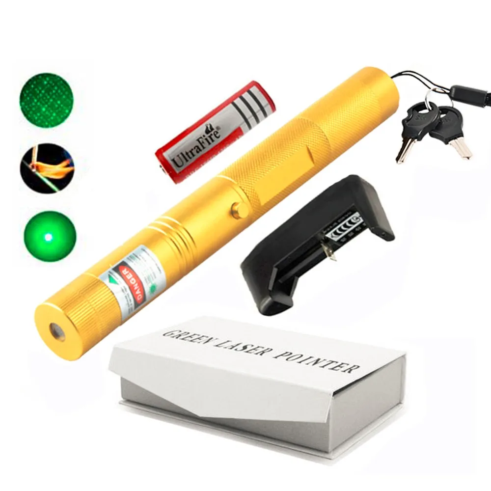 

303 Laser Pointer High Power 5MW 532NM Green Focusable Burning Bright 2 in 1 Starry Lazer Pen Set