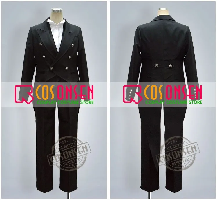 Косплей ONSEN Black Butler Клода фаустуса косплей костюм черный полный комплект любой размер