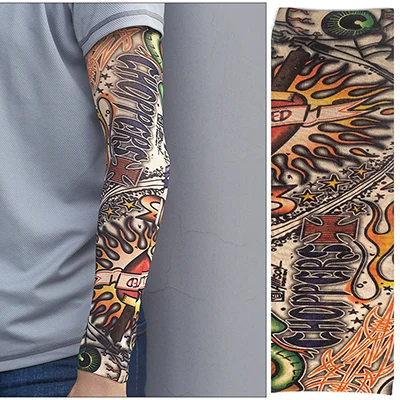 На открытом воздухе для верховой езды 3D Ретро Татуировка печать Для мужчин's и Для женщин гетры для рук дизайн анти-УФ эластичная летняя Солнцезащитная одежда с длинным рукавом HU001 - Цвет: 05