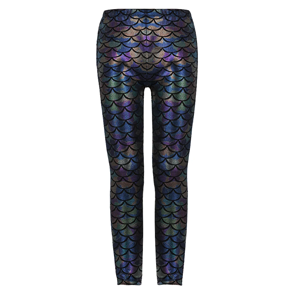 

Girls Kids Simulation Mermaid Leggings Fitness Legging Pants Elastic High Waist Digital Print Thick Slim Stretch Thick Trouser