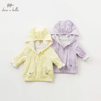 

DBM9910 dave bella spring baby girl lovely jacket children fashion outerwear kids solid coat