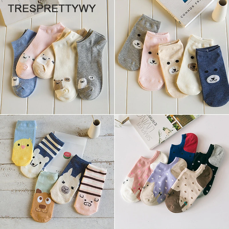 TRESPRETTYWY 5 пар/лот 2018 высококачественные милые женские носки в полоску с котом