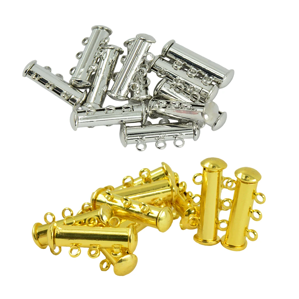 20 Pieces Multi Strand Slide Magnetic Tube Lock Clasp for Necklace Bracelet 
