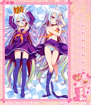 

Anime Cartoon No Game No Life Double-Sided Bolster Hugging Pillow Case Pillow Cover Pillowcase Peach Skin 2 Way No.7061