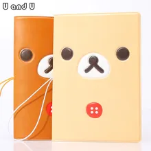 UandU мультяшная Обложка для паспорта для путешествий, держатель для кредитных карт из искусственной кожи с размером 14*9,6 см, держатель для паспорта-rilakkumaeasy bear