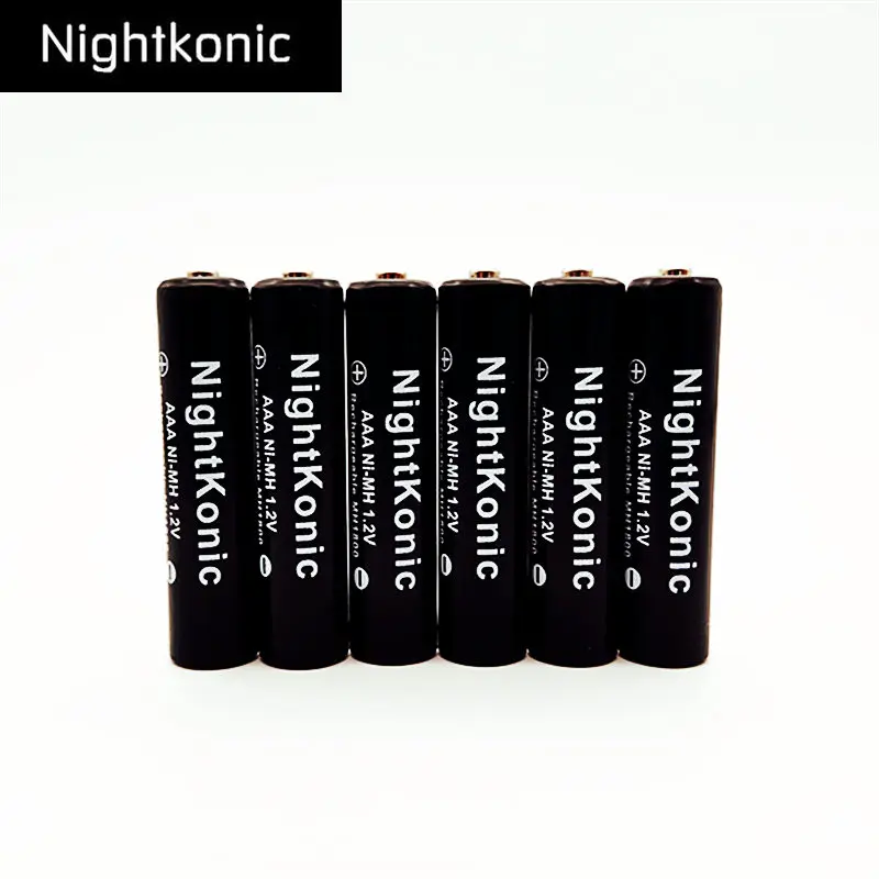 

NightKonic 6 PCS/LOT 1.2V 1000mah AAA Battery NI-MH Rechargeable Battery BLACK