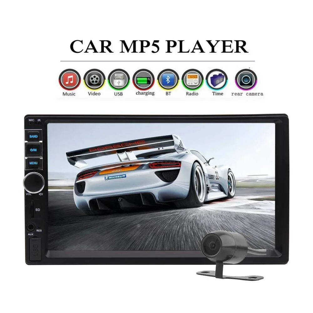 

Bluetooth 7 Inch 2 Din Car Stereo In-Dash Head Unit Car Video MP5 MP3 Player Radio Car Audio Receiver Support Aux Input TF card