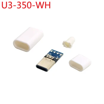 

Wholesale DIY 24pin USB 3.1 Type C USB-C Male Plug Connector SMT type with 3.5mm SR and Housing Cover OD3.6mm Hole