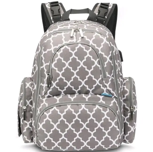 Водостойкие детские сумки с интерфейсом USB Mummy Maternity подгузник сумка большой дорожный рюкзак дизайнерская сумка для кормления для мамы/папы - Цвет: 7