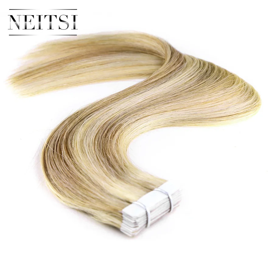 Neitsi Straight Skin Weft Adhesive Hair None Remy Tape In Human Hair Extensions 16\