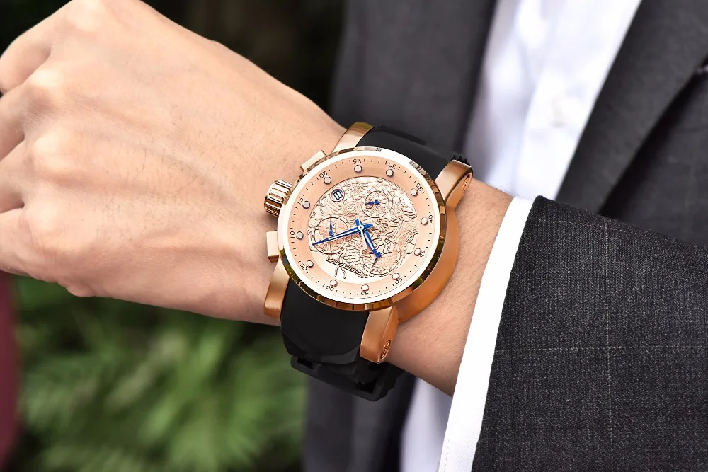 Мужские часы Топ люксовый бренд PAGANI Дизайн Спортивные Военные Quatz часы силиконовый ремешок Хронограф водонепроницаемые мужские наручные часы