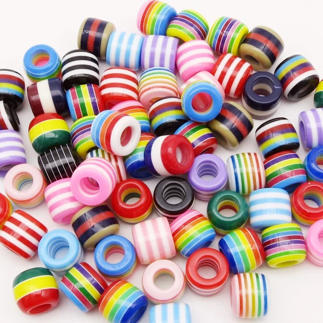 100Pcs 6*9mm Transparent and Colorful Hair Beads Crochet Kids Multicoloured  Braids Dreadlock Beads Rings for Styling Accessories - AliExpress