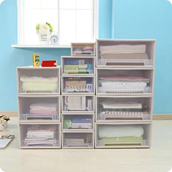 

Drawer Transparent Storage Cabinet Plastic Finishing Cabinet Wardrobe Combination Organizer Locker Bedroom Clothes Storage Boxes