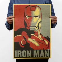 Póster de película Vintage de Iron Man, adornos de pared de papel Kraft, cartel clásico de dibujo, Bar, decoración del hogar, cuadro adhesivo para pared