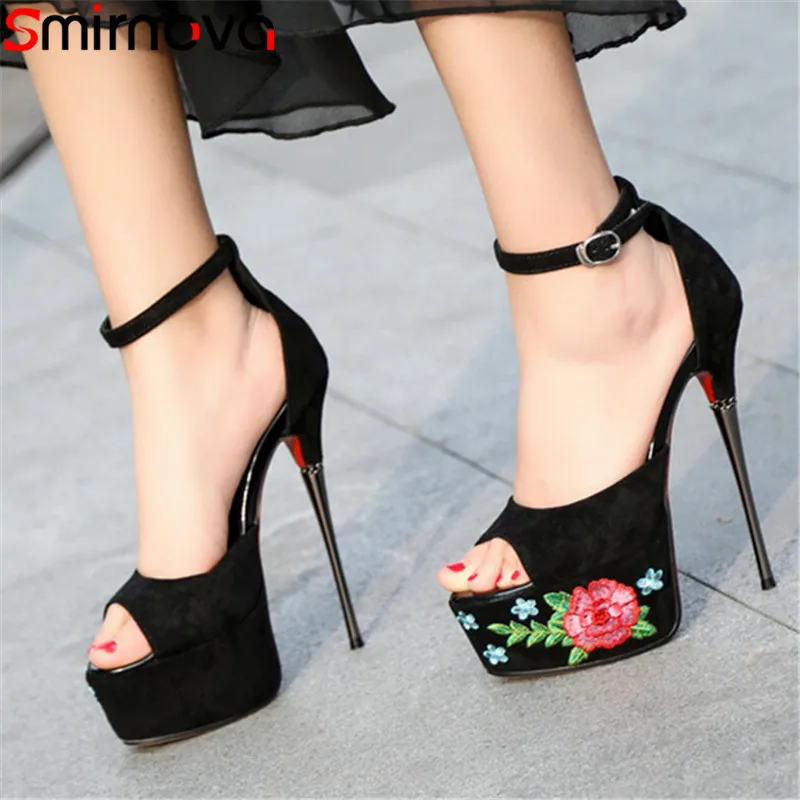 

Smirnova 2019 new shoes woman peep toe summer sandals elegant super high heels shoes women platform ladies prom wedding sandals