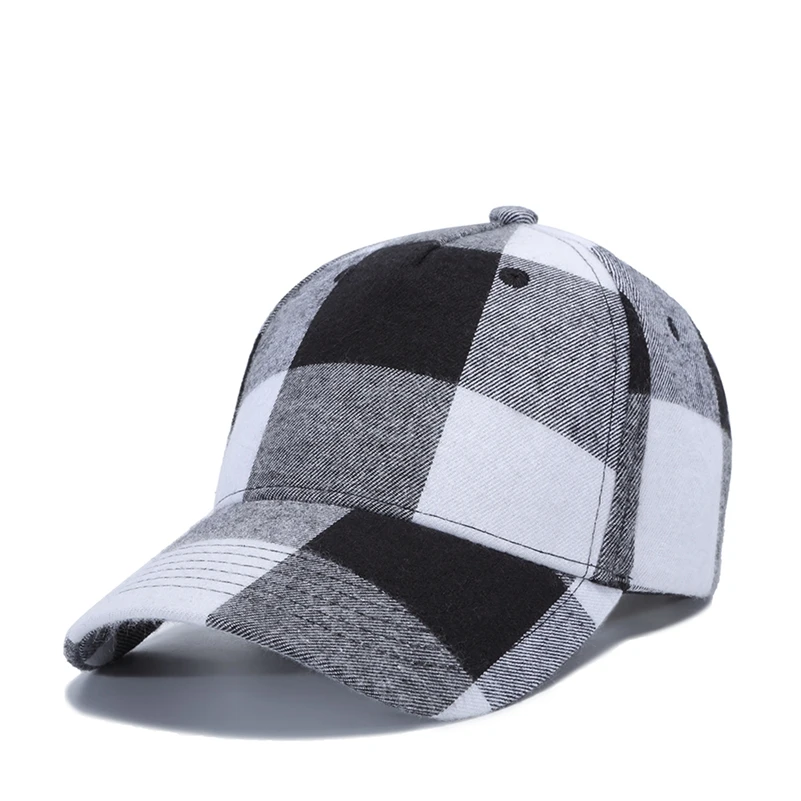 SUNLITRO Large Plaid Visor Golf Hats For Men Women Casual Cotton Hip Hop Hat Boy Girl Summer