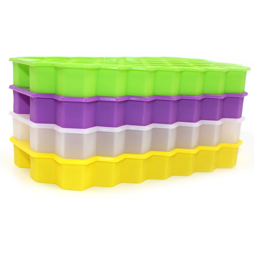 37 Cubes Honeycomb Shape Ice Cube Trays Silicone Easy Release Ice Cube Maker Ice Mold Containers for Cocktail, Whiskey