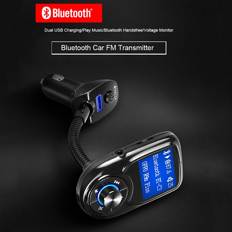 Handsfree ЖК-экран Автомобильный Bluetooth MP3-плеер двойной usb зарядка fm-передатчик BT-C3