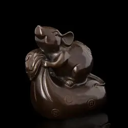 Художественные ремесла медные счастливые ремесленные антикварные бронзовые статуэтки мыши китайские зодиака продукты феншуй