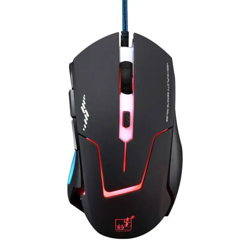 

T7 Gaming Mouse Ergonomics Mechanical Appearance Cool Multicolor Lights 6 Buttons Wired USB Sports Game Computer Mouse