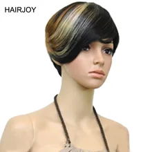 HAIRJOY 1B/30/613 три тона смешивания Цвет волосы короткие прямые женские термостойкие парики из искусственных волос