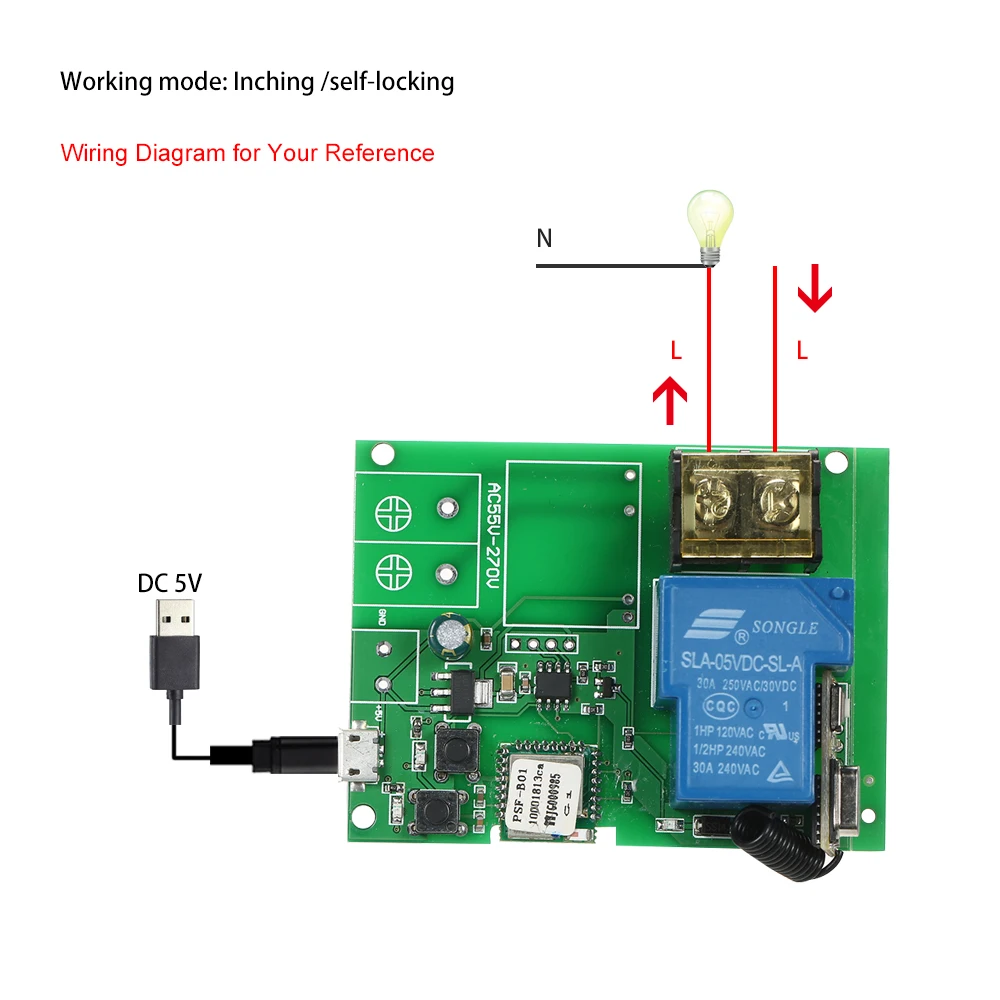 USB DC5V 30A Wifi переключатель беспроводной релейный модуль модули для автоматизации умного дома для системы контроля доступа гаражные двери инчинг